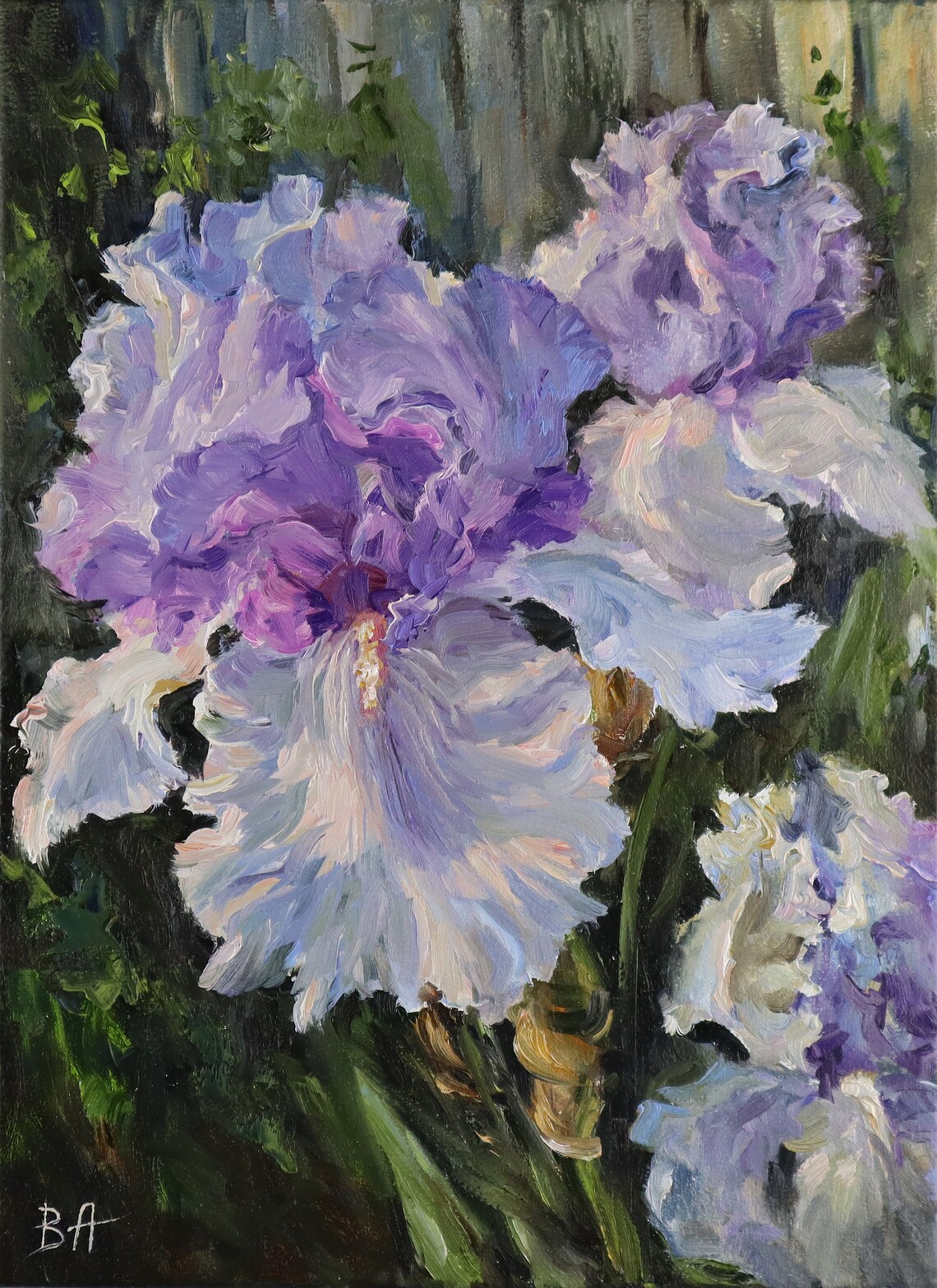 Original Irises Oil Painting on Canvas: Floral Still Life Art - Etsy