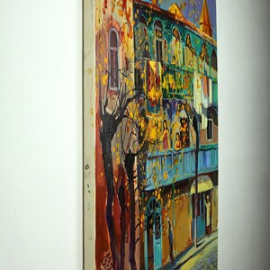 Original Impressionism Oil Painting on Canvas, City Painting, Cityscape ...