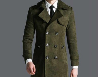 Mens Father Autumn Winter Outwear Military Jackets Casual Pocket OverCoat Coat 