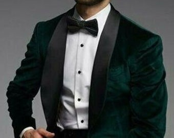 Man green Tuxedo Jacket and vest coat  For grooms wedding Dinner Party Wear Blazers Slim Fit Jacket