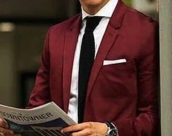 Man suit-maroon suit-2 piece suit-dinner-prom-party wear suit-beach wedding suit for grooms & groomsmen-bespoke suit