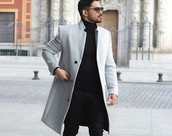 light grey overcoat men
