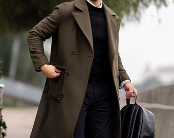 Fashion Plaid Wool Turn-Down Collar Long Sections Coat Fashion Plaid Wool Turn-Down Collar Long Sections Coat