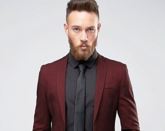 White And Burgundy Wine Maroon Color Velvet Lapel Vested Tuxedo Suit Shawl  Collar | NewinLook