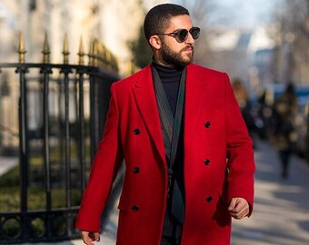 men red overcoat