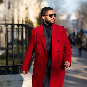 Eerste Antagonist Terug, terug, terug deel Man rode overjas-vintage lange jas-trench coat-man winter - Etsy België