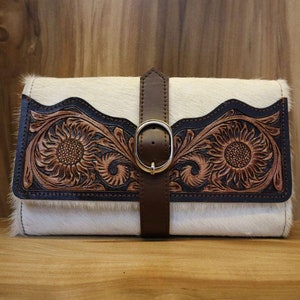 Outillage occidental élégant sculpture pochette en cuir faite main pochette élégante travaillée à la main accessoire de mode rustique cadeau pour les filles