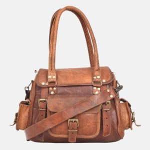 Bolso de mano de cuero para mujer / Bolso de mano y cartera marrón desgastado / 9" x 12" x 4" / Regalo de Navidad perfecto para niñas y mujeres