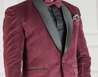 man velvet tuxedo, customize jacket for winter wedding, prom, dinner party wear, stylish coat for groom and groomsmen.