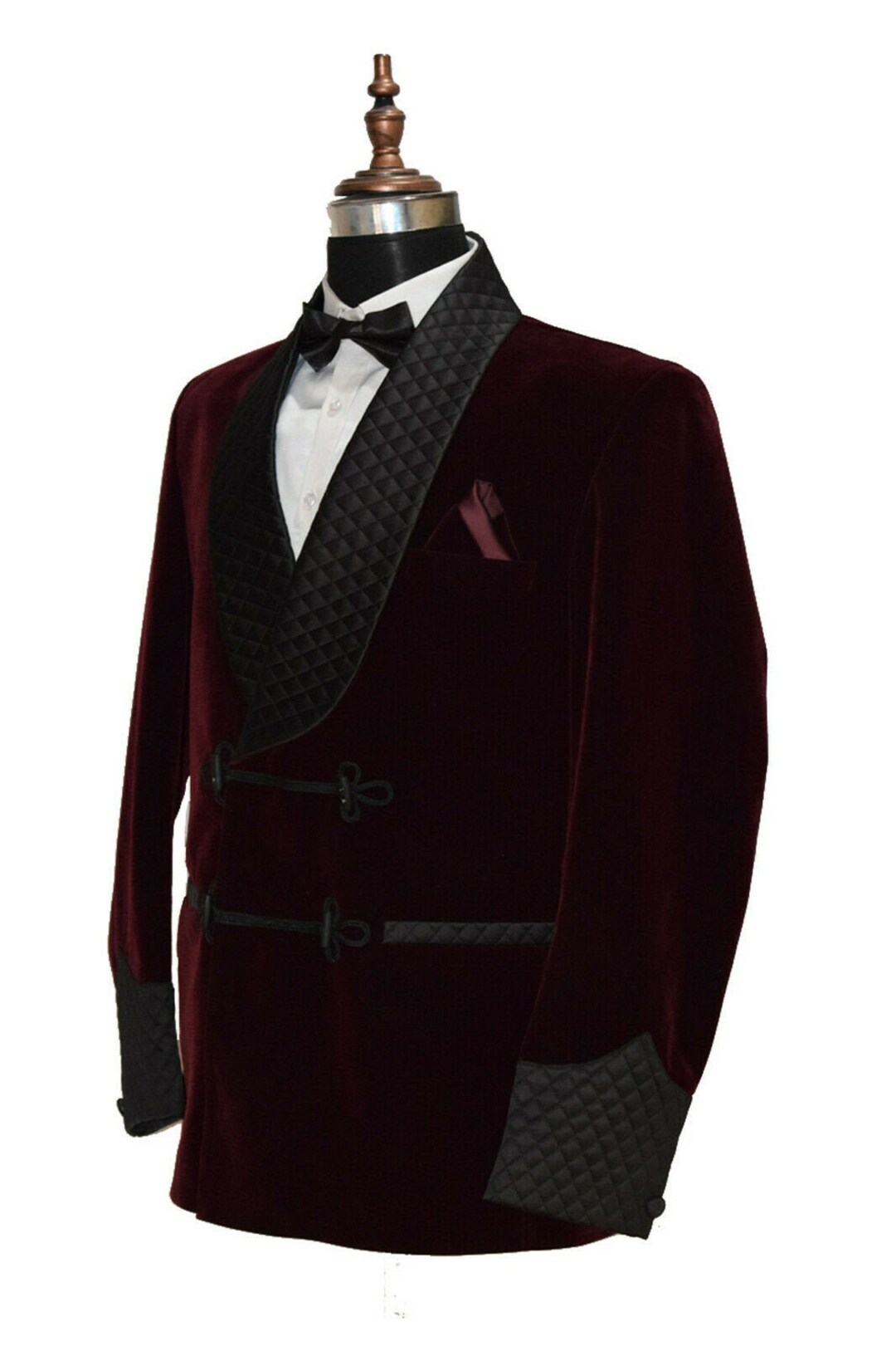 Mens Burgundy Smoking Jacket Designer Evening Party Host Wear - Etsy