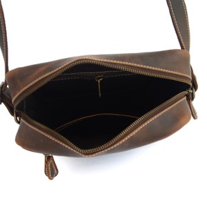 Handmade brown Vintage Leather Crossover Satchel Bag for Women sling bag purse, ladies shoulder bag image 2