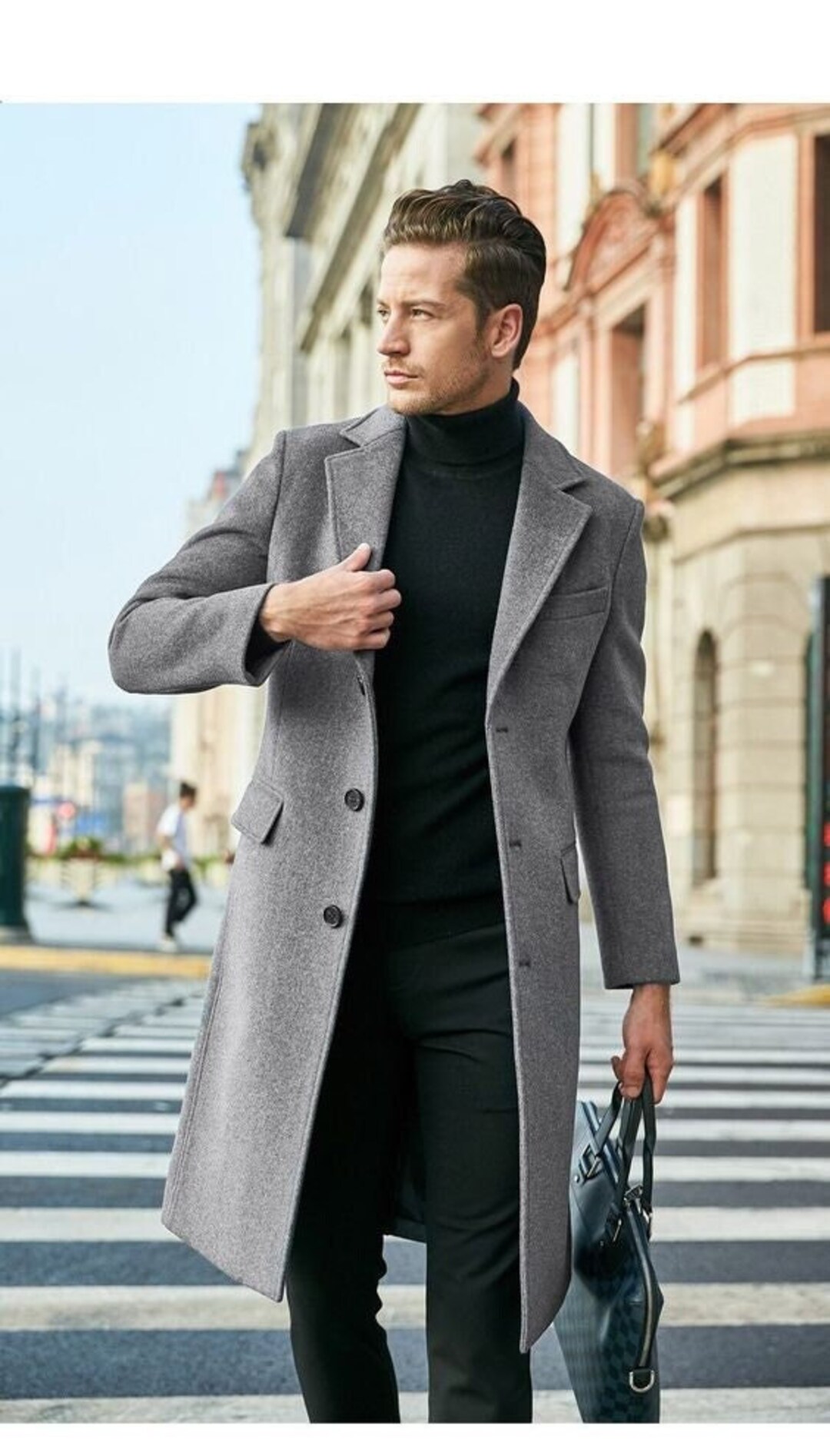Abrigo hombre-abrigo negro-chaqueta estilo trench-abrigo invierno-chaqueta  lana-abrigo tweed-chaqueta invierno abrigo personalizado, regalo Navidad -   México