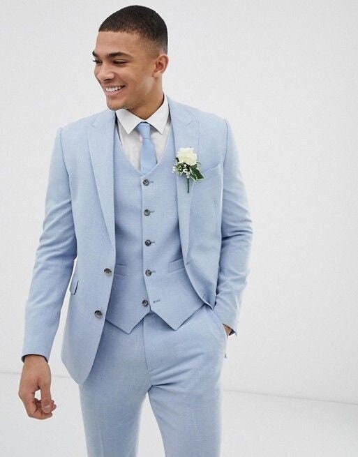 Man Blue 3 Piece Suit-dinner, Summer, Prom, Party Wear Suit-wedding Suit  for Groom & Groomsmen-men's Blue Suits -  Canada
