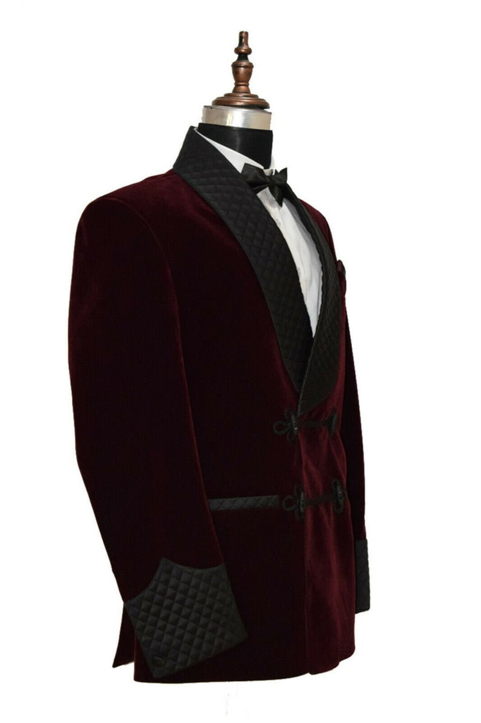 Mens Burgundy Smoking Jacket Designer Evening Party Host Wear | Etsy