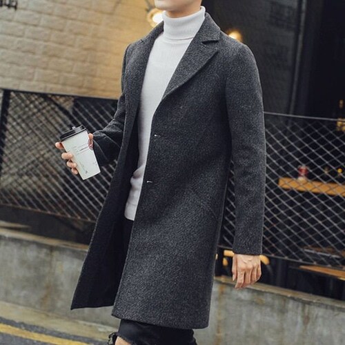 Men Maroon Overcoat Vintage Long Trench Coat Men New Jacket - Etsy