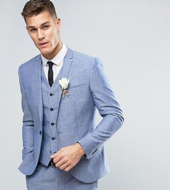 Costume marié bleu clearance clair