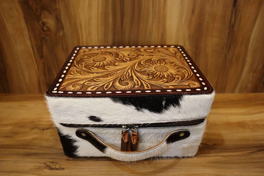 Western Accessory Box Western Tooling Carving Hair on Jewelry Case Handcrafted Leather Cowhide Jewelry Box Jewelry Organizer Valentine Gift Etsy