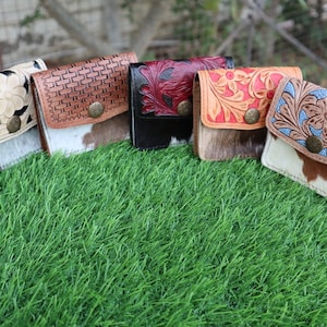 Coin Purse Hot Sale Hand Tooled Carving Small Size Wallet Clutch Multi Uses Western Leather Pouches Hot Sale Wallet Valentine Gift For Women