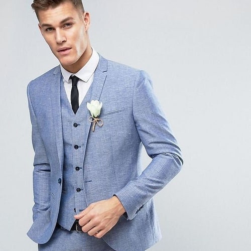 Man Light Blue 2 Piece Suit-bespoke Suit-prom Dinnerparty - Etsy