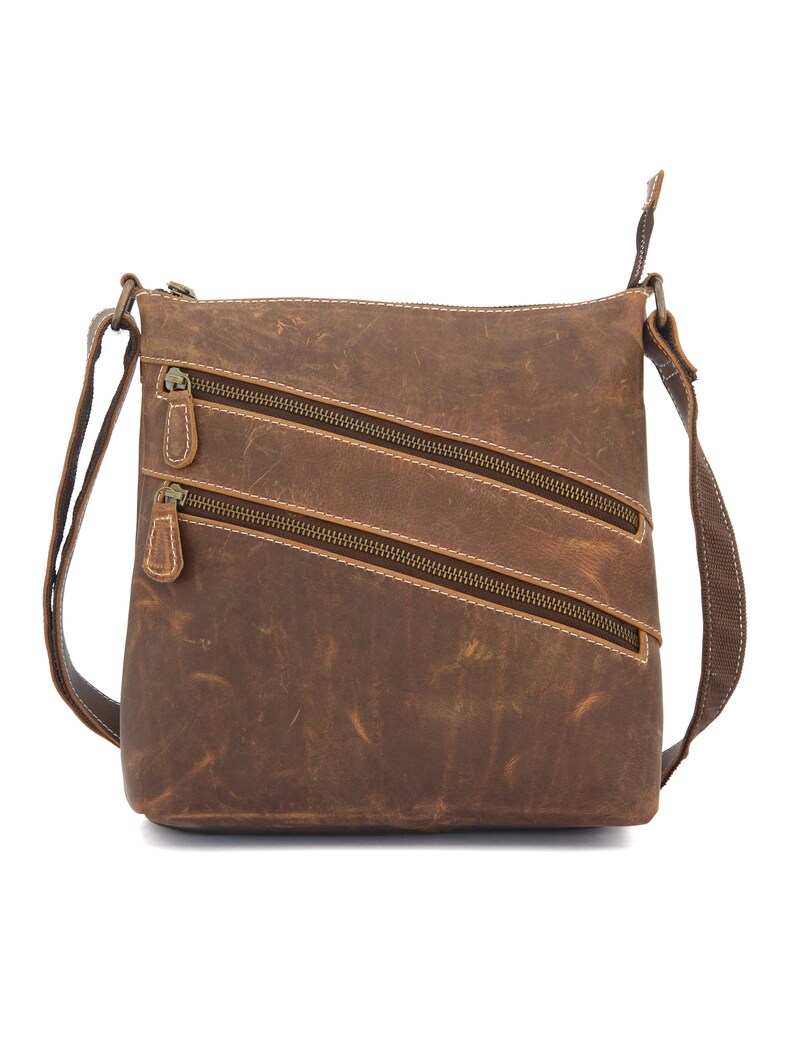 Handmade brown Vintage Leather Crossover Satchel Bag for Women sling bag purse, ladies shoulder bag image 1