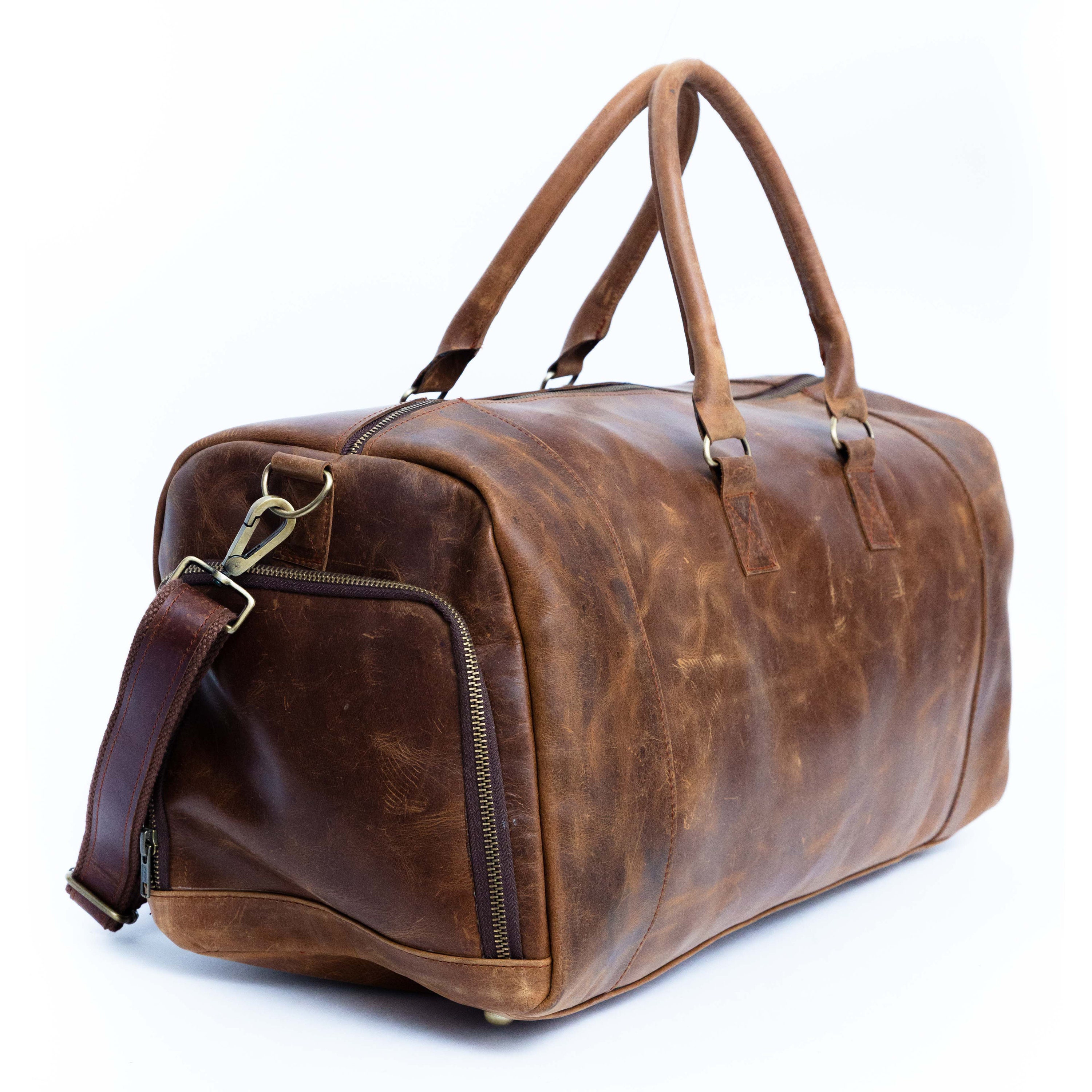 Genuine Leather Full Grain Leather Duffel Bag Weekend Bag - Etsy