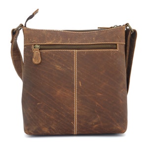 Handmade brown Vintage Leather Crossover Satchel Bag for Women sling bag purse, ladies shoulder bag image 5