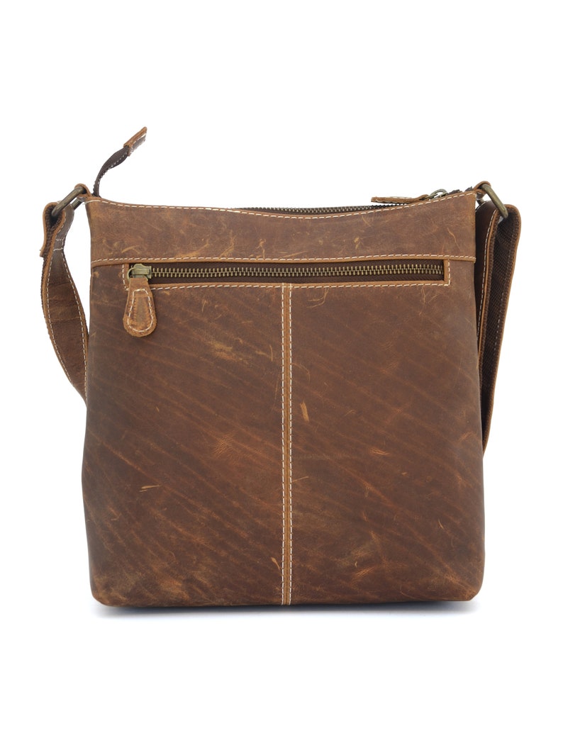 Handmade brown Vintage Leather Crossover Satchel Bag for Women sling bag purse, ladies shoulder bag image 5