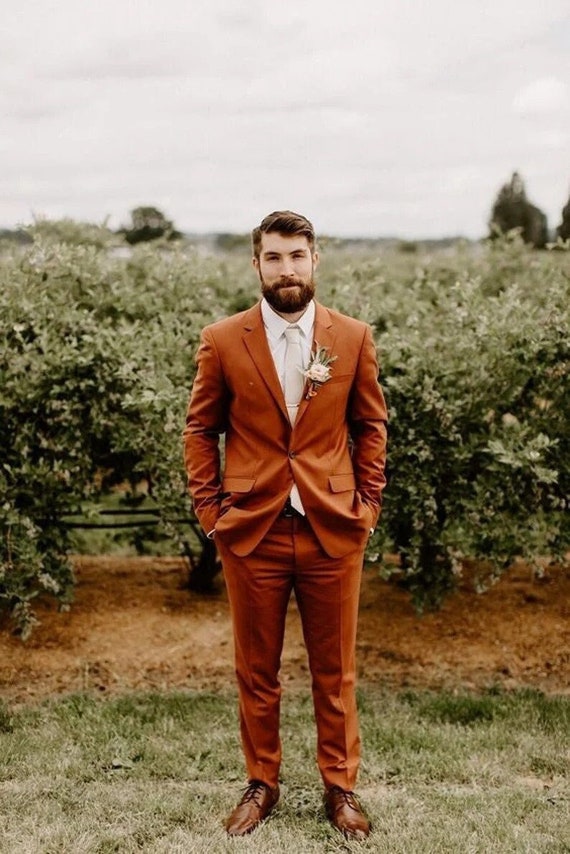 Man Rust 2 Piece Suit-prom, Dinner, Summer, Party Wear Suit-wedding Suit  for Groom & Groomsmen-bespoke Suit. - Etsy Norway