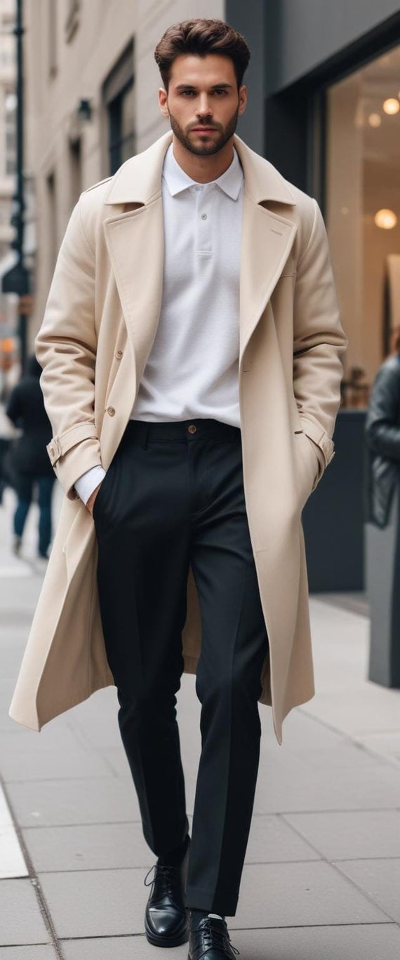 Mens tan overcoat discount
