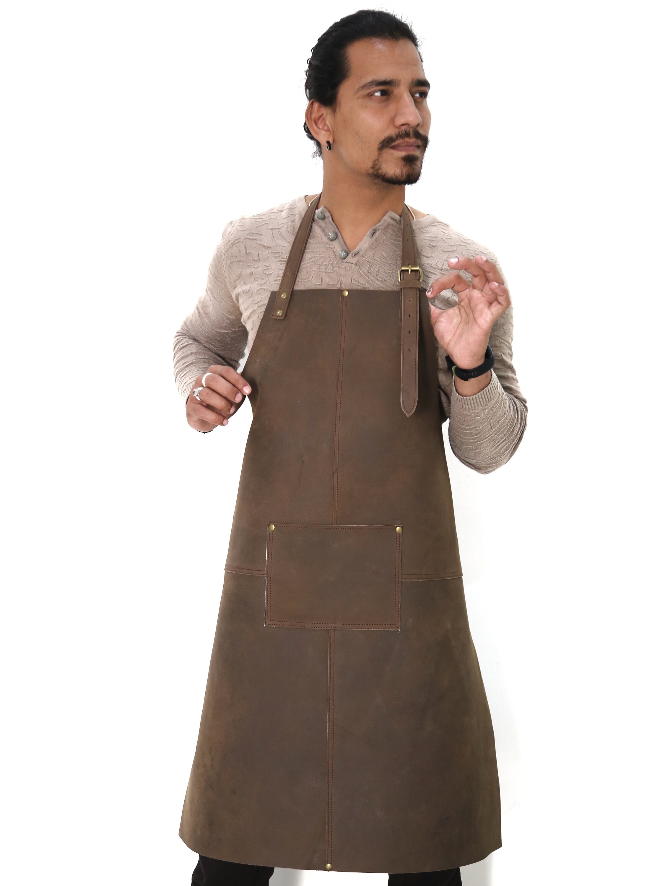 Distressed Leather Apron brown Full Grain Leather Butchers Etsy