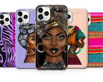 Coque de téléphone femme africaine pour iPhone 14, 13, 12 Pro, XR, Samsung S22, S21, A40, A52, Huawei P50 Lite autre modèle