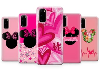 Coque de téléphone Minnie Mouse avec noms personnalisés pour iPhone 14, 13, 12 Pro, XR, Samsung S22, S21, A52, Huawei P50 Lite et autres modèles