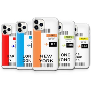 Coque de téléphone Boarding Pass Paris London pour iPhone 14, 13, 12 Pro, XR, Samsung S22, S21, A40, A52, Huawei P40, P50 Lite et autres modèles