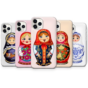 Matrjoschka Puppen Handyhülle Russische Handyhülle passend für iPhone 14, 13, 12, 11, XR, Samsung S22, S21, A52, Huawei P40, P50 Lite und andere Modelle