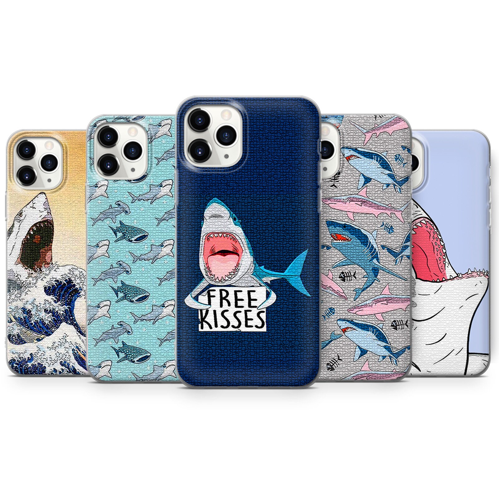 Coque de téléphone Shark Sealife Ocean Killer pour iPhone 14, 13, 12 Pro, XR, Samsung S22, S21, A40, A52, Huawei P40, P50 Lite autre modèle