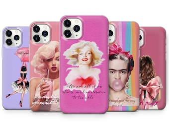 Coque de téléphone Girl Power Women Monroe pour iPhone 14, 13, 12, 11, Pro, XR, Samsung S22, S21, A52, Huawei P40, P50 Lite et autres modèles