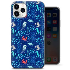 Sealife Mermaid Skin phone case for fit iPhone 14, 13, 12, 11, Pro, XR, Samsung S22, S21, A52, Huawei P40, P50 Lite and other model 3