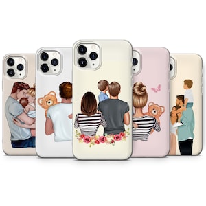 Super Mom Dad Family phone case cover for fit iPhone 14, 13, 12 Pro, XR, Samsung S22, S21, A40, A52, Huawei P40, P50 Lite, other model