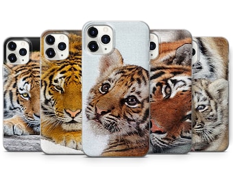 Tigers Cat Animal phone case for fit iPhone 14, 13, 12, 11, Pro, XR, Samsung S22, S21, A52, Huawei P40, P50 Lite and other model