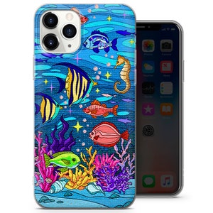Sealife Mermaid Skin phone case for fit iPhone 14, 13, 12, 11, Pro, XR, Samsung S22, S21, A52, Huawei P40, P50 Lite and other model 1