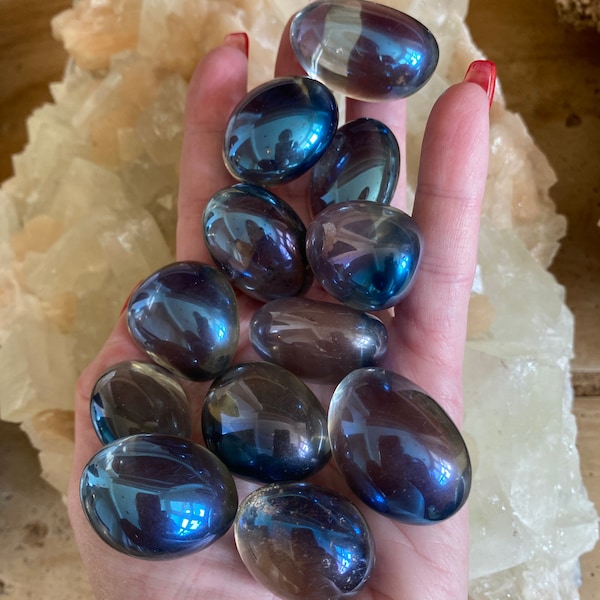 Blue Aura Quartz Tumbled Crystals