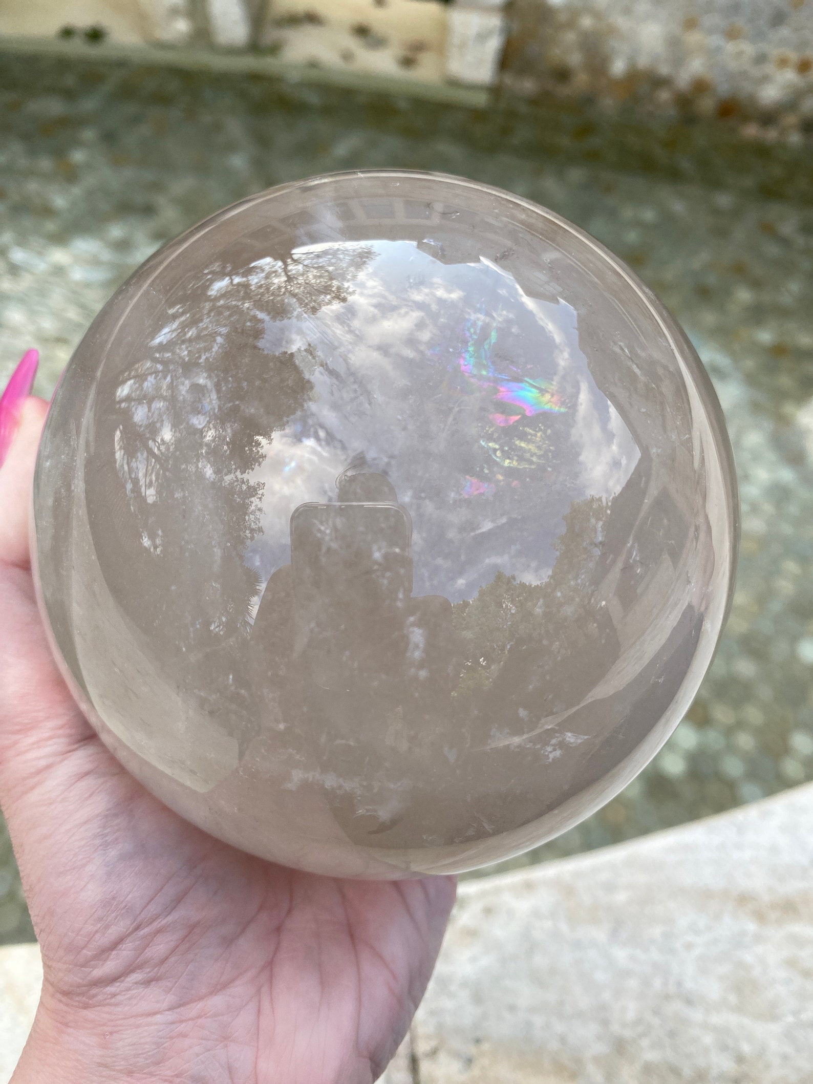 Sphère de cristal arcenciel de quartz fumé 5 pouces Etsy