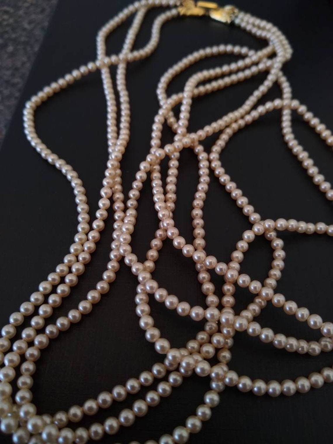 Vintage Crown Trifari Multi Strand Pearl Necklace | Etsy