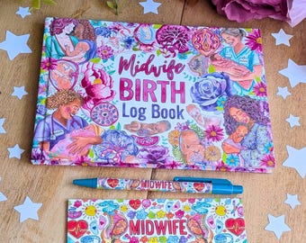 Midwife Birth Log Book Hardback, Graduation Gift Keepsake for New Midwives