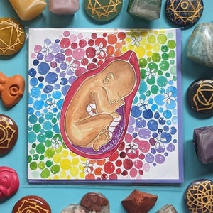 de voeux de grossesse de bébé utérus arc-en-ciel de Zazzle.be Liste d'envies Vous avez des idées ? Sacs cadeaux pour l'hypnose | Documents d'éducation à la naissance | Cadeaux pour les cours prénatals