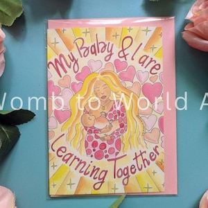 Breastfeeding New Mother Greetings Card | Lactation Consultant | Breastfeeding Education Handouts | Postpartum Card | Antenatal Class Gifts