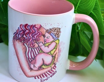 Breastfeeding Art Mug: Doula, Midwife, IBCLC Gift