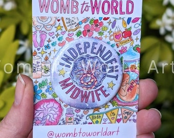 Independent Midwife Badge: Metal Button Pin