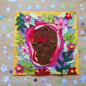 Baby Womb Art Felt Collage | Pregnancy Art | Fetus | Textile Picture