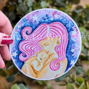 Pegatinas para madre y bebé de 10 cm / Pegatinas para recién nacidos / Calcomanías para computadora portátil de partera piel con piel / Apoyo mutuo para la lactancia materna